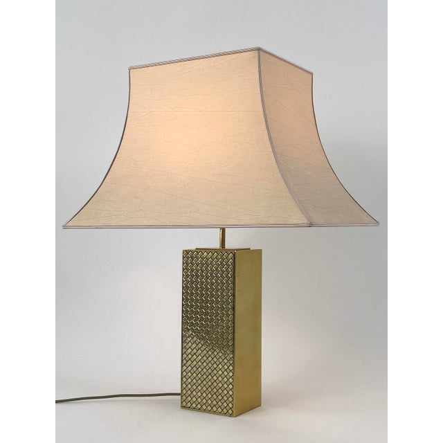 Monumental & exceptional mid-century modern table lamp in heavy, solid brass. Designed and manufactured by vereinigte...