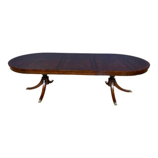 Oval Mahogany Double Pedestal Dining Table by Leighton Hall Made-To-Order For Sale