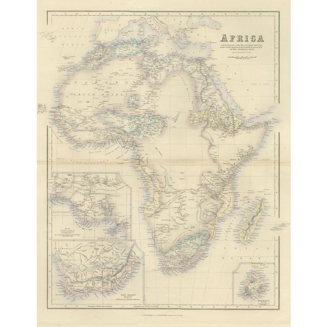Gold Antique Map of Africa with Cape Colony and Mauritius Insets, 1860 For Sale - Image 8 of 8