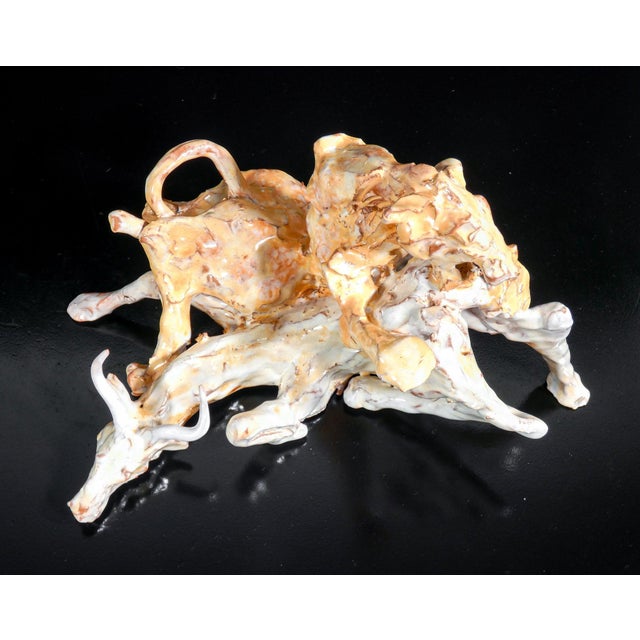 Glazed Majolica Hunting Scene Figurine For Sale - Image 18 of 18