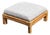 Large Vintage French Country Coastal Bamboo Rattan Ottoman Foot Stool For Sale