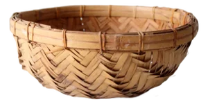 Vintage Rattan Basket Bowl