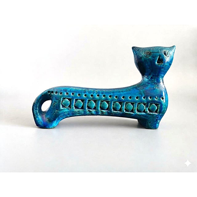 Rimini Blu Cat Figurine by Aldo Londi for Bitossi, 1960s For Sale - Image 4 of 9