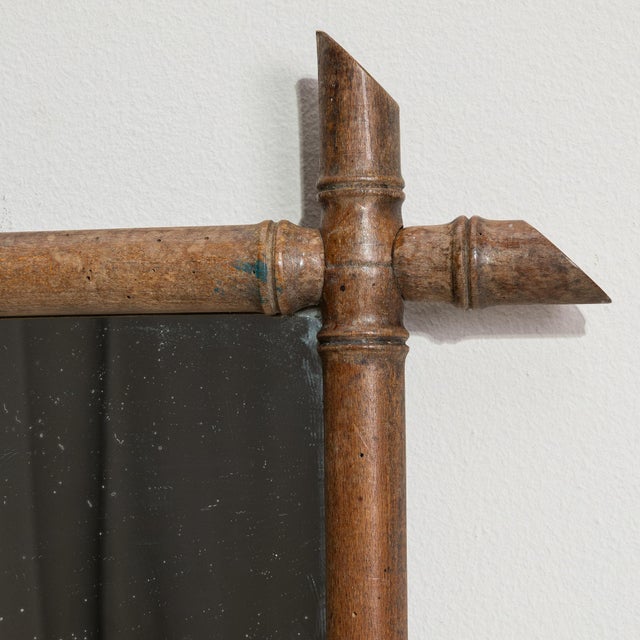 French 19th Century France Tan Wood Mirror For Sale - Image 3 of 10