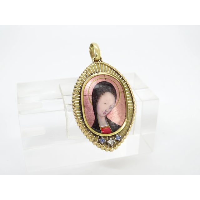 Vintage French 18k Gold and Enamel Pendant, 1900 For Sale - Image 12 of 18