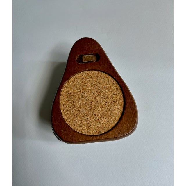 Mid 20th Century Scandinavian Teak & Cork Coasters With Stand - 8 pcs For Sale In New York - Image 6 of 14