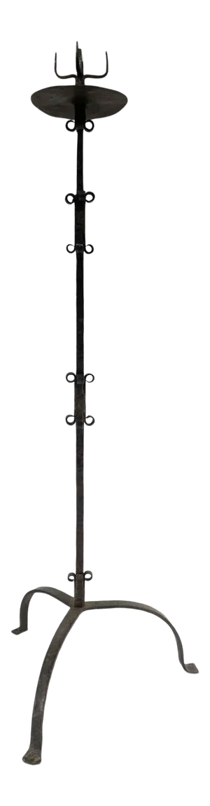 Renaissance Revival Blacksmith Made Wrough Iron Candlestand
