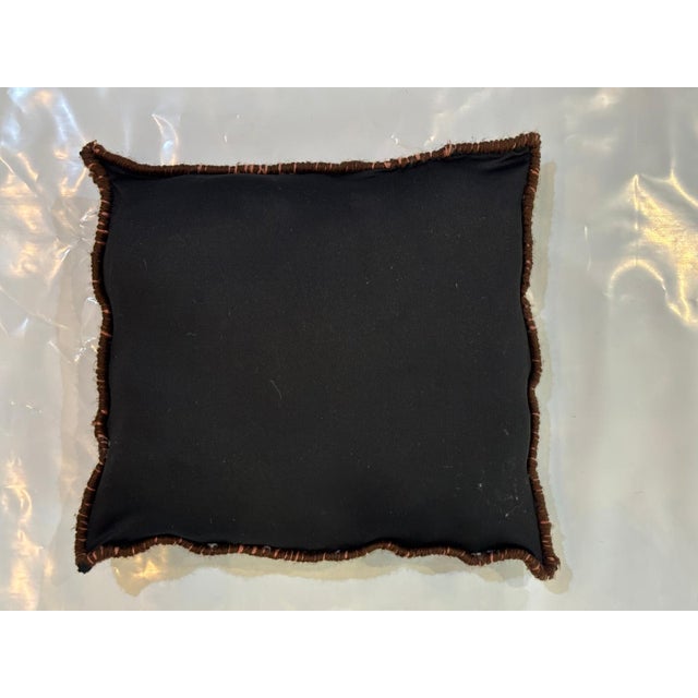 Pillow made with wool pile genuine hand made antique rug fragment-Poly fill with fabric backing sewn closure-