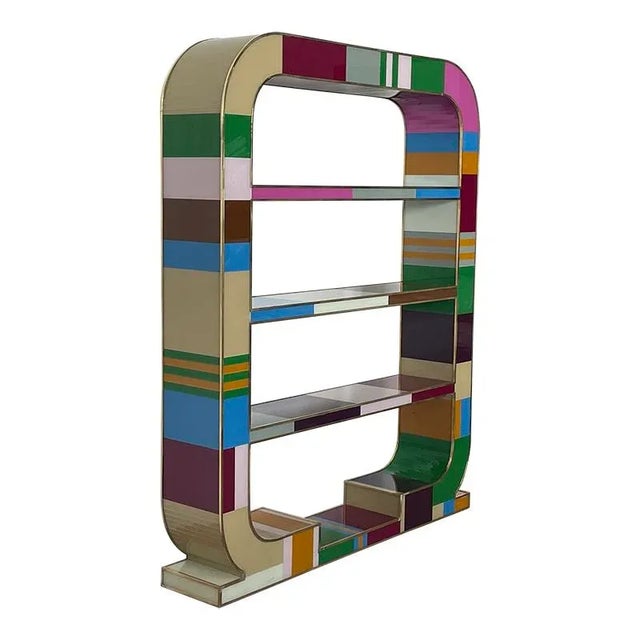 Art Deco Bifacceral Library in Multicolor Murano Glass, 1990s For Sale - Image 6 of 8