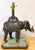 Metal Late 20th Century Maitland-Smith Bronze Asian Elephant Table Lamp on Serpentine Marble Base For Sale - Image 7 of 14
