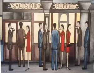 'Salisbury Arms' Contemporary Figurative Oil Painting by Christopher Barrow 2015