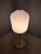 Satin Brass & Large Ribbed Milky Glass Floor Lamp For Sale - Image 15 of 17