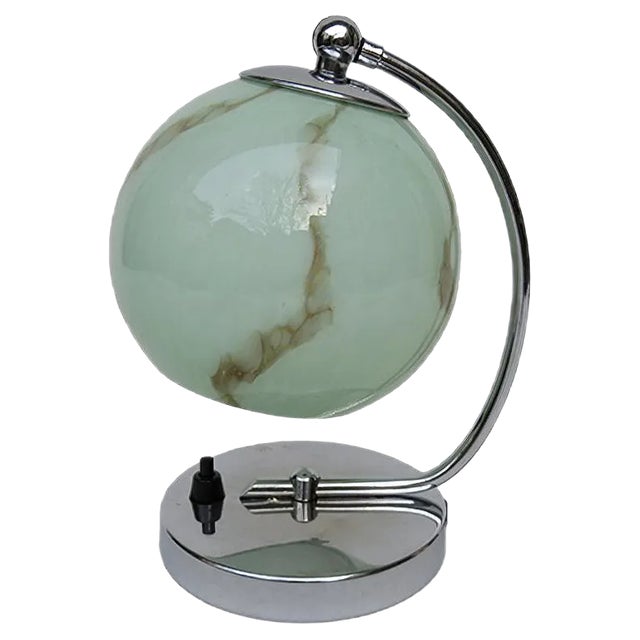 Vintage Art Deco Chrome Table Lamp For Sale