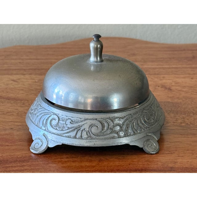 Silver Vintage Silver Toned Hotel Counter Bell For Sale - Image 8 of 8