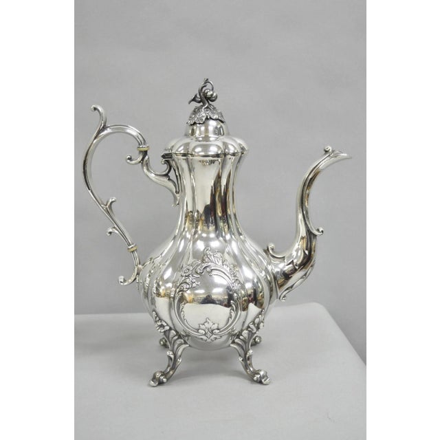 Antique Reed & Barton Winthrop Silver Plated Tea Set With Webster Wilcox Tray- 6 Pieces For Sale In Philadelphia - Image 6 of 12