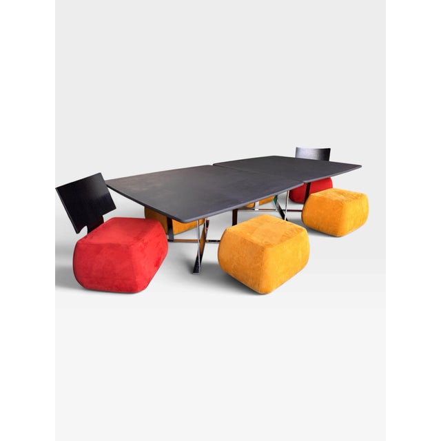 Pascal Mourgue Design for Ligne Roset "Tazia" 8 Piece Dining or Lounge Set - 2 Tables, 2 Chairs With Back and 4 Without. For Sale In Houston - Image 6 of 12