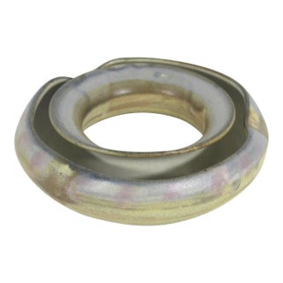 Ceramic Pansy Ring Vintage Studio Pottery Ikebana Vase Flower Frog For Sale