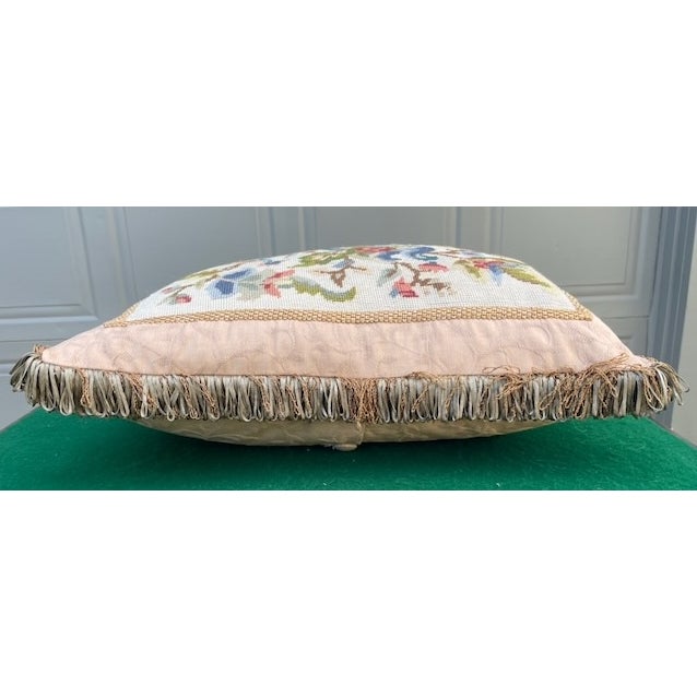 Vintage Needlepoint Pillow For Sale - Image 12 of 15