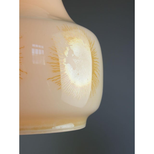 Mid-Century Modern Italian Opaline and Brass Pendant Lamp For Sale - Image 17 of 18