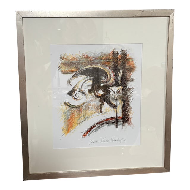 Frances Erwin Bandorf 2004 Abstract Figurative Drawing, Framed, Soho Myriad Curated For Sale