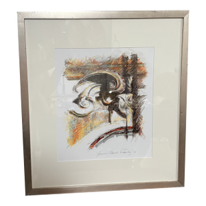 Frances Erwin Bandorf 2004 Abstract Figurative Drawing, Framed, Soho Myriad Curated
