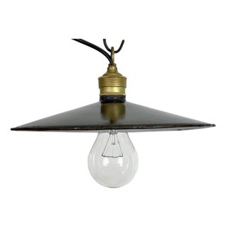 Industrial Dark Blue Enamel Light, 1930s For Sale