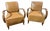 Art Deco Bridge Chairs with Moustache Detail, 1940s, Set of 2 For Sale
