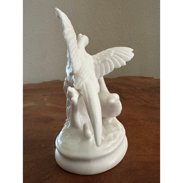 Mid 20th Century Vintage Mid 20th Century White Bisque Porcelain Pheasants Figurine For Sale - Image 5 of 9
