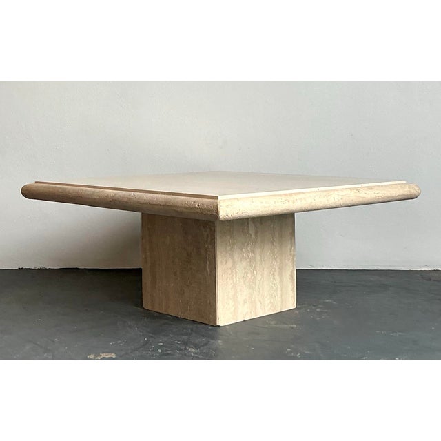 Vintage Boho Italian Stone International Travertine Coffee Table For Sale - Image 9 of 11