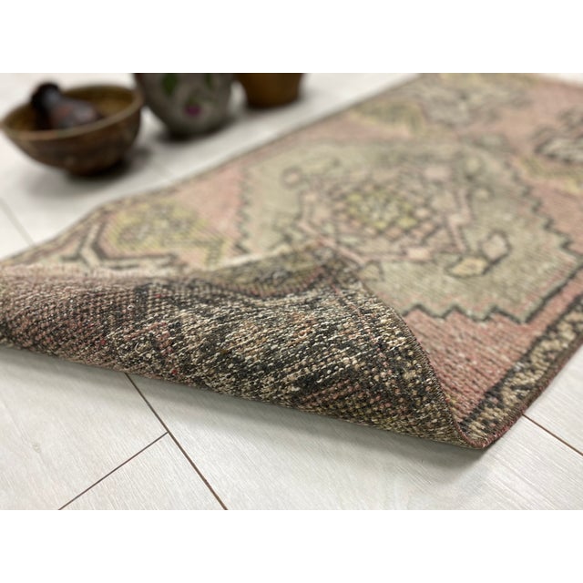 Handmade wool carpet in Turkish Anatolia , Vintage Oushak Rug,Turkish Vintage Anatolian Rug, Handmade wool Rug . One Of...