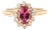 Jabel .95ctw Pink Tourmaline & Diamond Ring, 18k Yellow Gold, Ring Size 5 For Sale