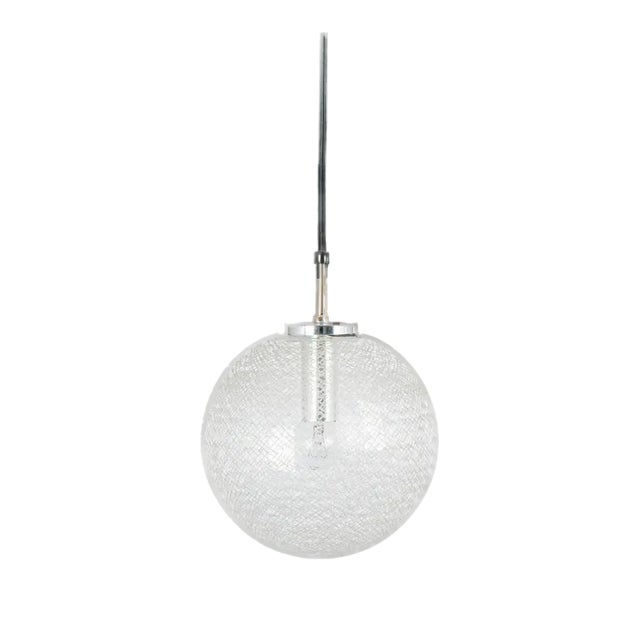 Small Chrome and Glass Ball Pendants from Limburg, Germany, 1970s For Sale