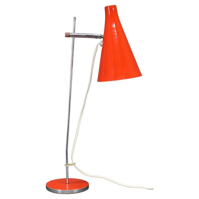 Red Chrome Table Lamp by Josef Hurka, Former Czechoslovakia, 1970s For Sale - Image 11 of 11