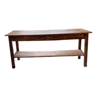 Pine Drapery Table Console, 1950s For Sale