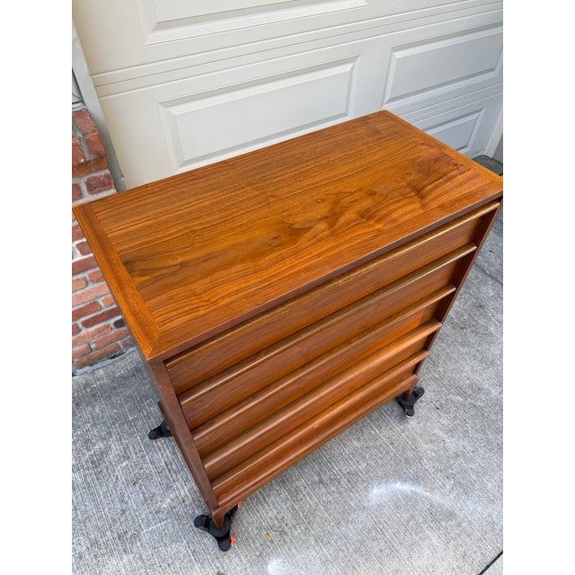 Lane Rhythm Walnut Highboy Dresser Mid Century Modern For Sale In Detroit - Image 6 of 11