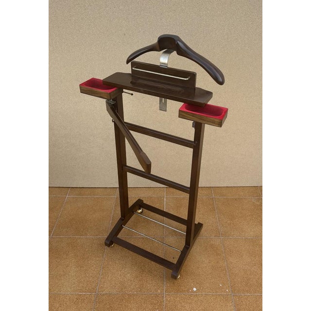 Wood Mid-Century Wooden Valet Stand with Hanger and Storage Trays, 1960 For Sale - Image 7 of 12
