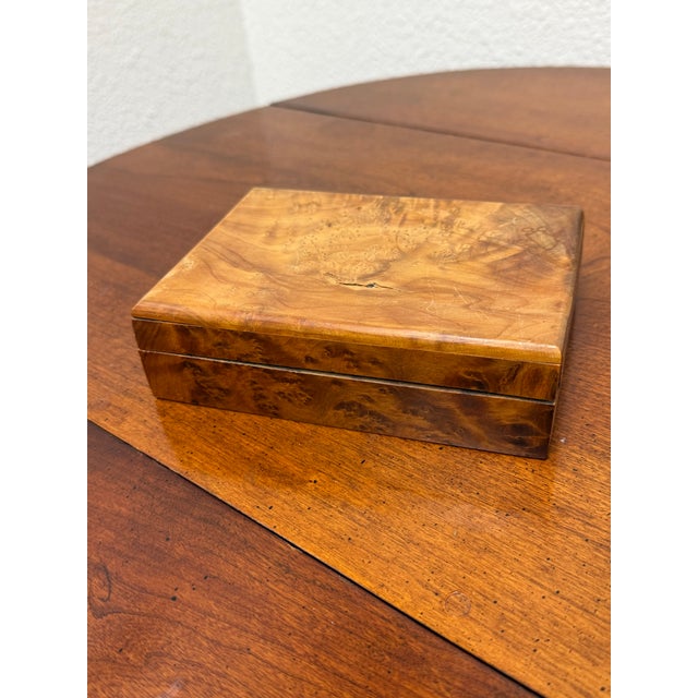 Gold Burl Wood Hinged Keepsake Box For Sale - Image 8 of 12