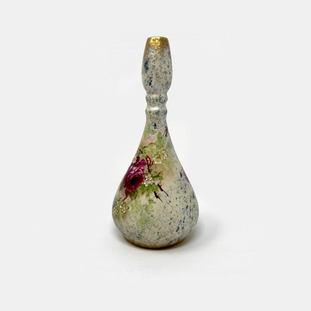 Antique Ernst Wahliss Ew Turn Vienna Roses Porcelain Vase, 8" For Sale - Image 4 of 6