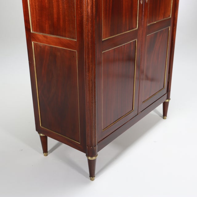 French Louis XVI Style Mahognay Cabinet With Marble Top For Sale - Image 3 of 10