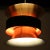 Mid-Century Modern Brass & Orange Ceiling Lights by Bent Nordsted for Lyskaer Belysning For Sale - Image 3 of 7