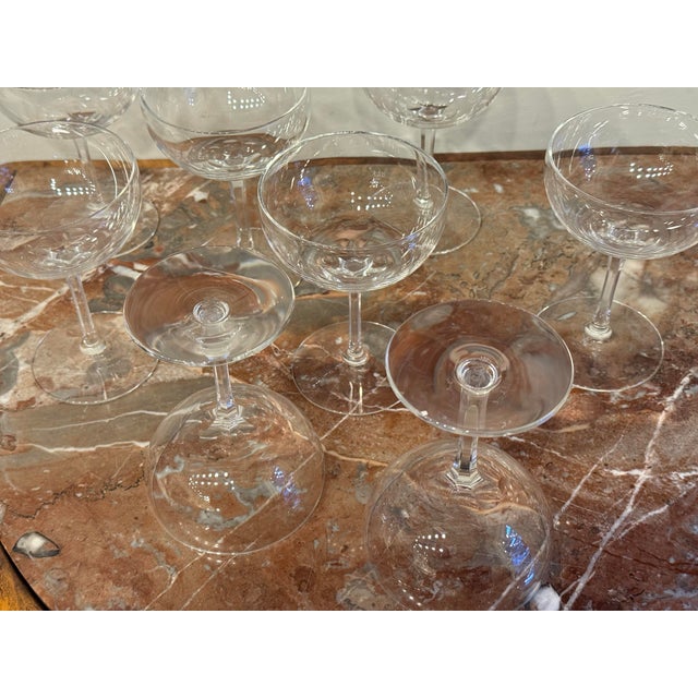 Vintage Blown Glass Champagne Coupes For Sale - Image 4 of 9