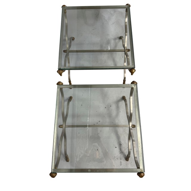 Mid 20th Century Mid 20th Century Neoclassical Style Glass-Top Coffee Tables with Rams Heads - A Pair For Sale - Image 5 of 18