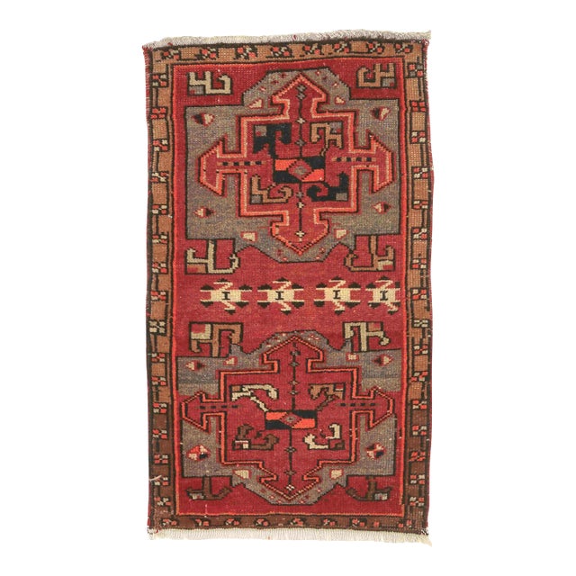 Decorative Vintage Mini Rug For Sale