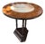 Mid 20th Century Antique Chinoiserie Style Walnut Burl and Ebonized Wood Center Marble Round Top, Side Table. Size 20” Diameter and 22” Height. For Sale
