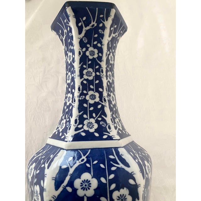 Blue and White Large Vase Mid 20th Century Excellent Mint Condition For Sale - Image 10 of 12
