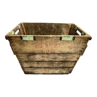 Vintage 1930s Wine/Champagne Wood Market Crate For Sale