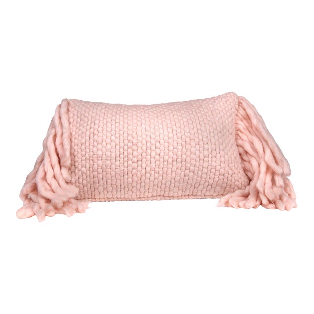 Afrino Blush Wool 20"x12" Pillow For Sale