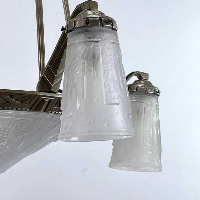 1930s Art Deco Chandelier from Muller Frères, 1930s For Sale - Image 5 of 13