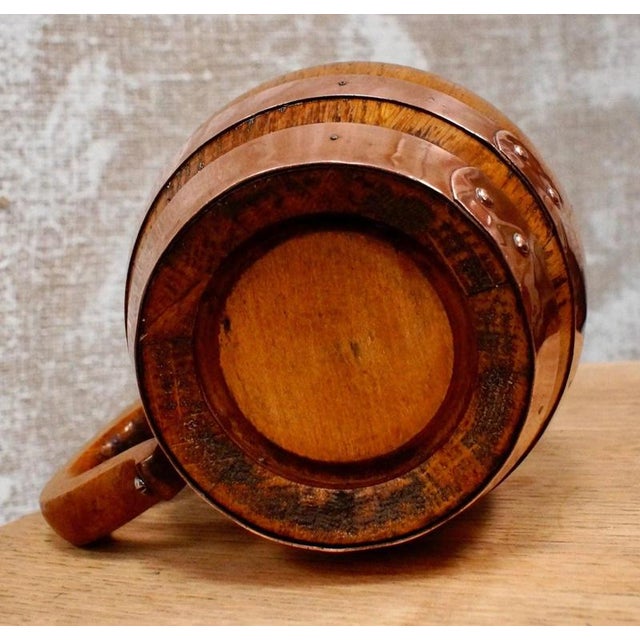 Antique Oak and Copper Barrel-Form Tavern Beer Stein, 1890 For Sale - Image 10 of 11