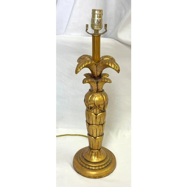 Sculpture Materials Vintage Maison Jansen Hollywood Regency Style Golden Palm Tree Lamp For Sale - Image 7 of 11